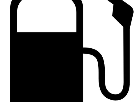 A black icon of a gas pump. It symbolizes fuel and gas stations.
