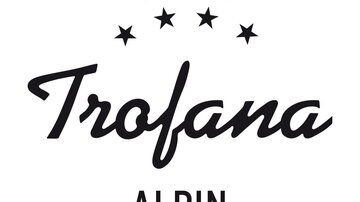 The logo of the five-star Hotel Trofana Alpin. Elegantly designed with a modern lettering.